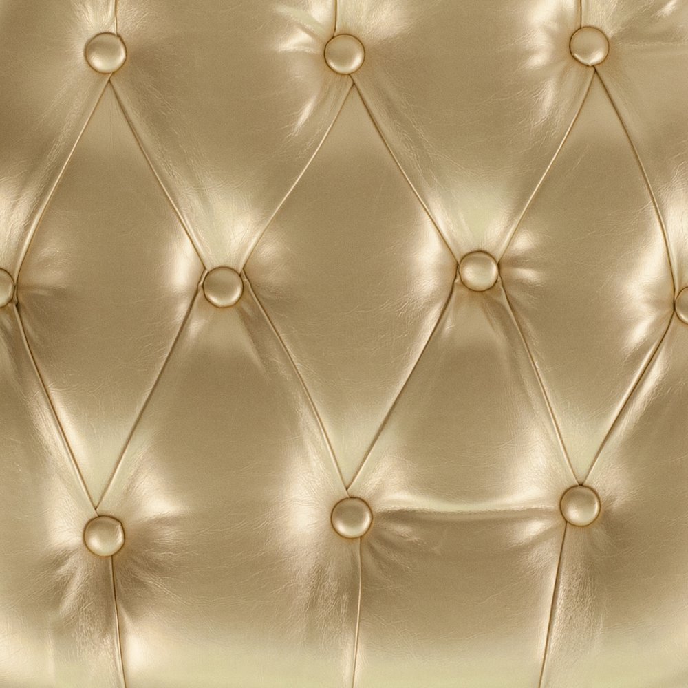 Hard Gold Tufted Vinyl Chiavari Chair Cushion. Picture 4
