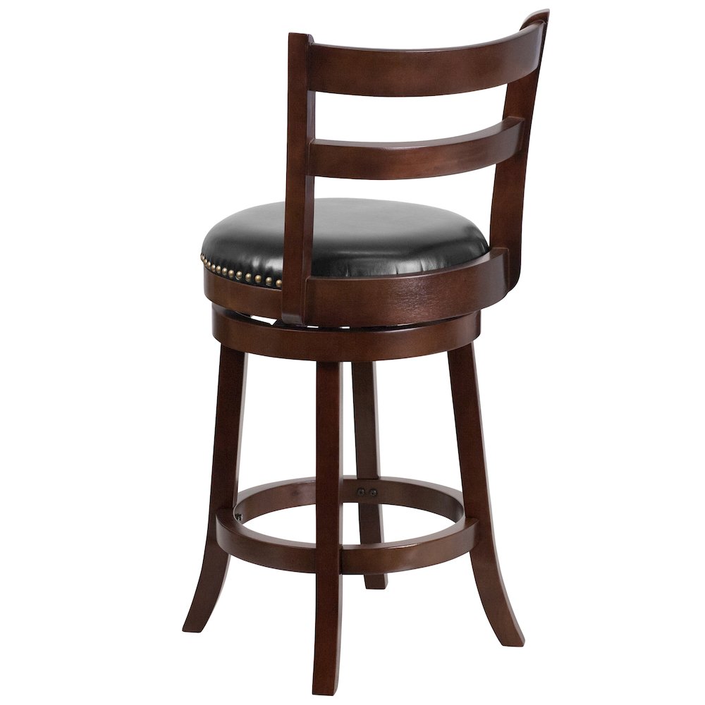 26'' High Cappuccino Wood Counter Height Stool with Single Slat. Picture 4