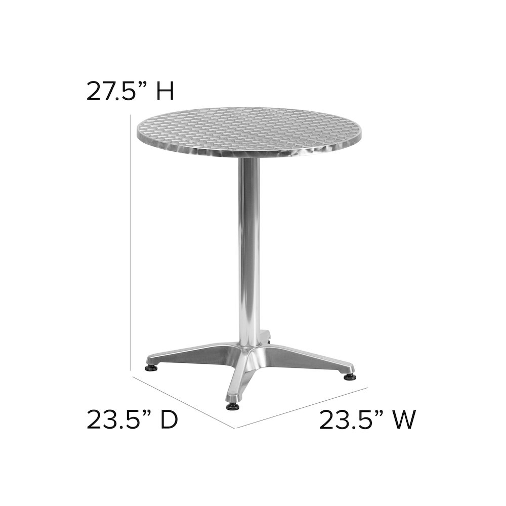 23.5'' Round Aluminum Indoor-Outdoor Table with Base. Picture 5
