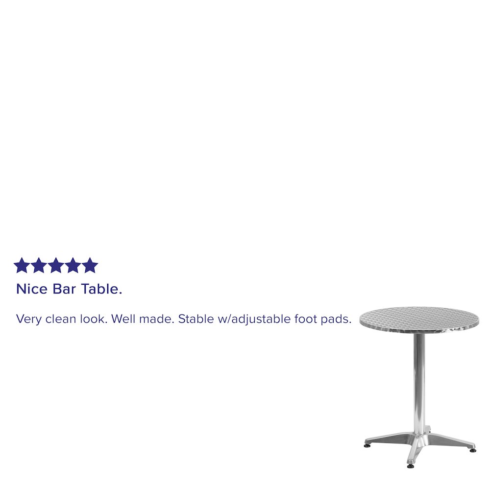 23.5'' Round Aluminum Indoor-Outdoor Table with Base. Picture 4