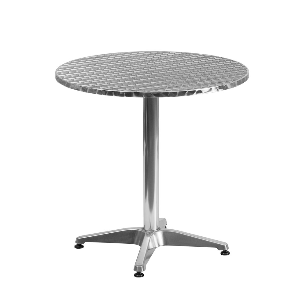 27.5'' Round Aluminum Indoor-Outdoor Table with Base. Picture 1