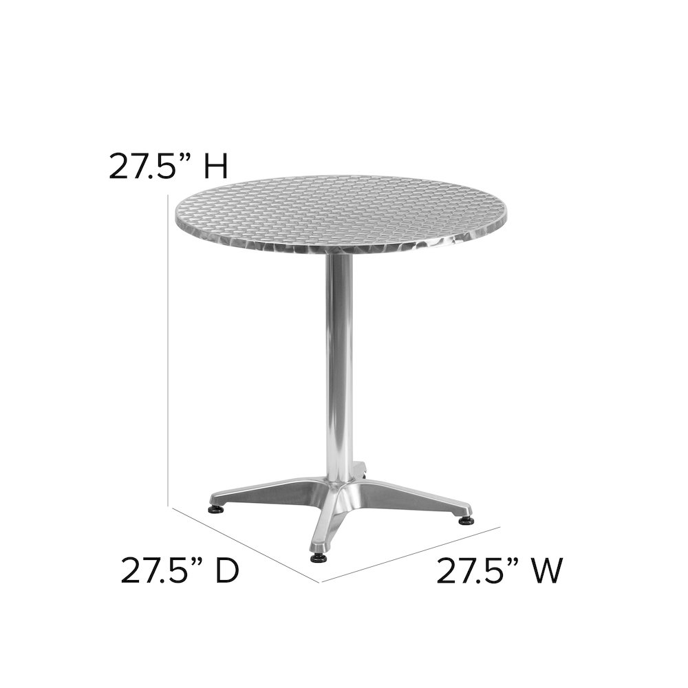 27.5'' Round Aluminum Indoor-Outdoor Table with Base. Picture 6