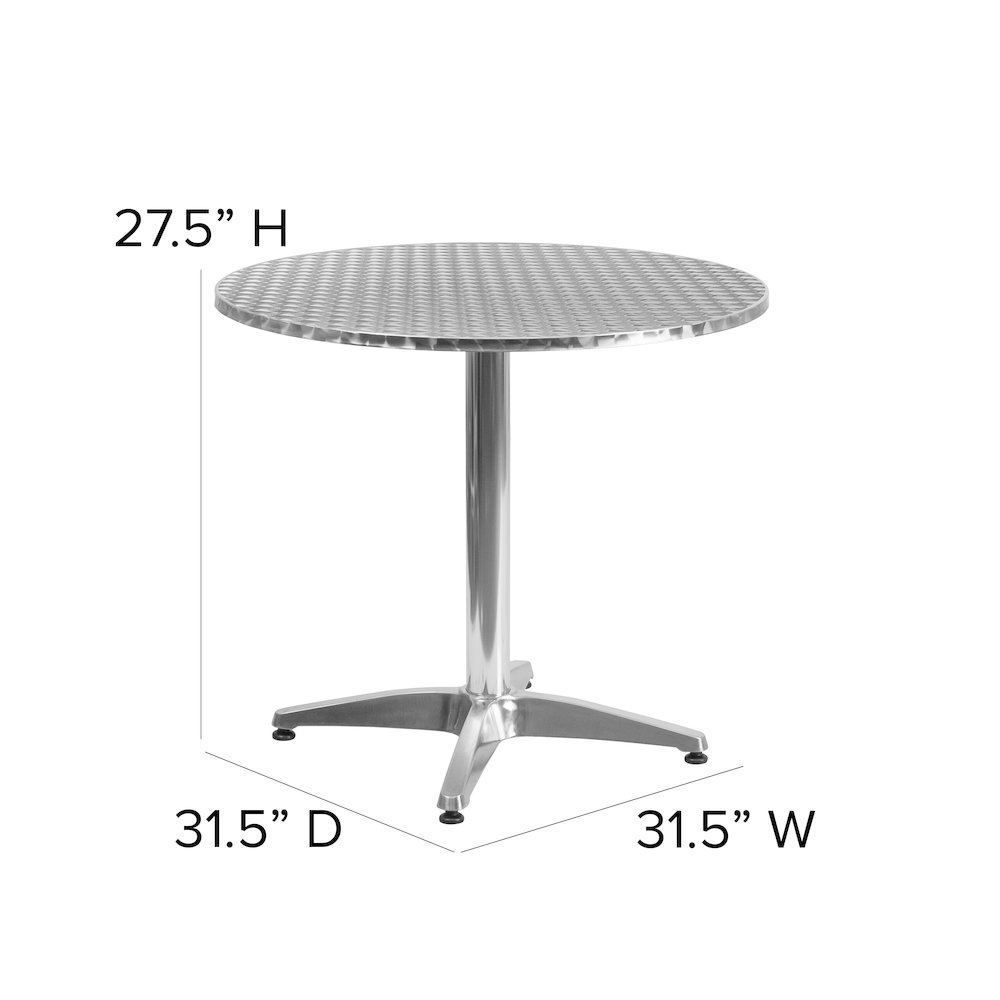 31.5'' Round Aluminum Indoor-Outdoor Table with Base. Picture 6