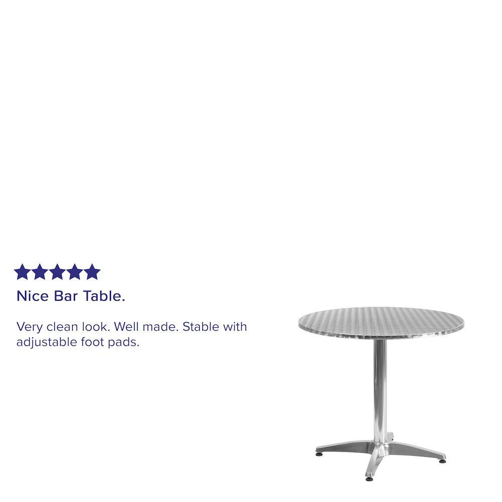 31.5'' Round Aluminum Indoor-Outdoor Table with Base. Picture 5