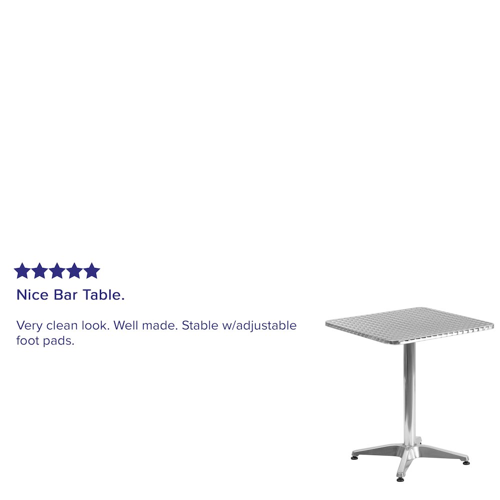23.5'' Square Aluminum Indoor-Outdoor Table with Base. Picture 4