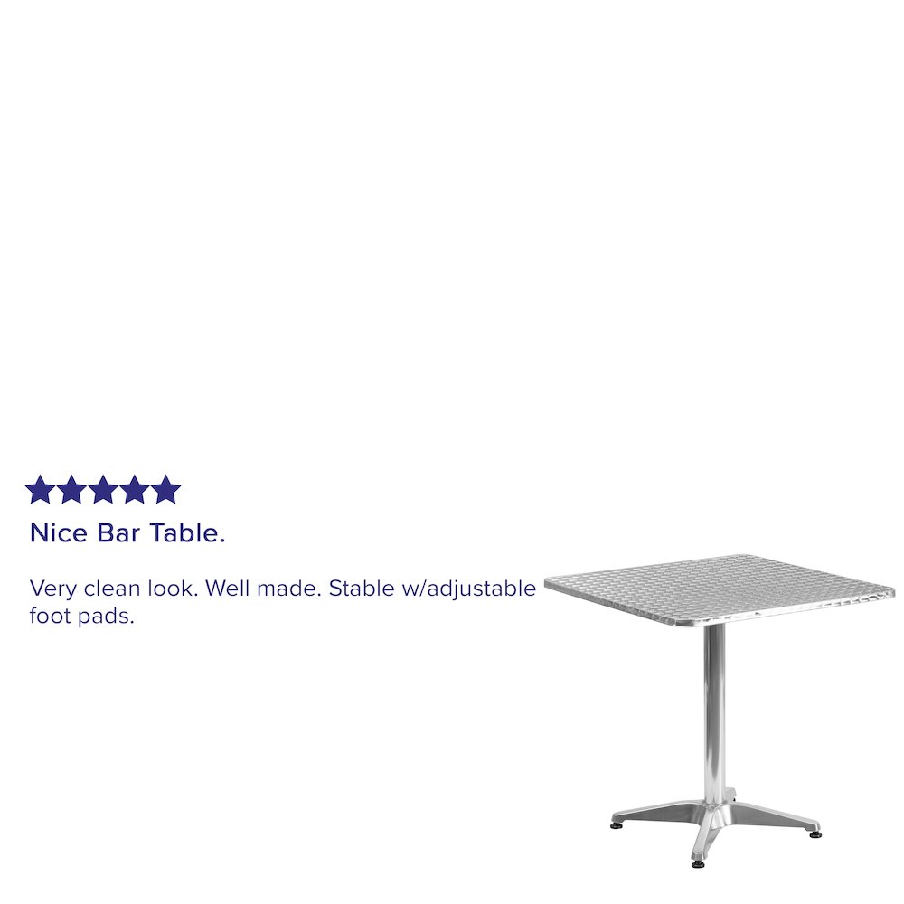 27.5'' Square Aluminum Indoor-Outdoor Table with Base. Picture 4