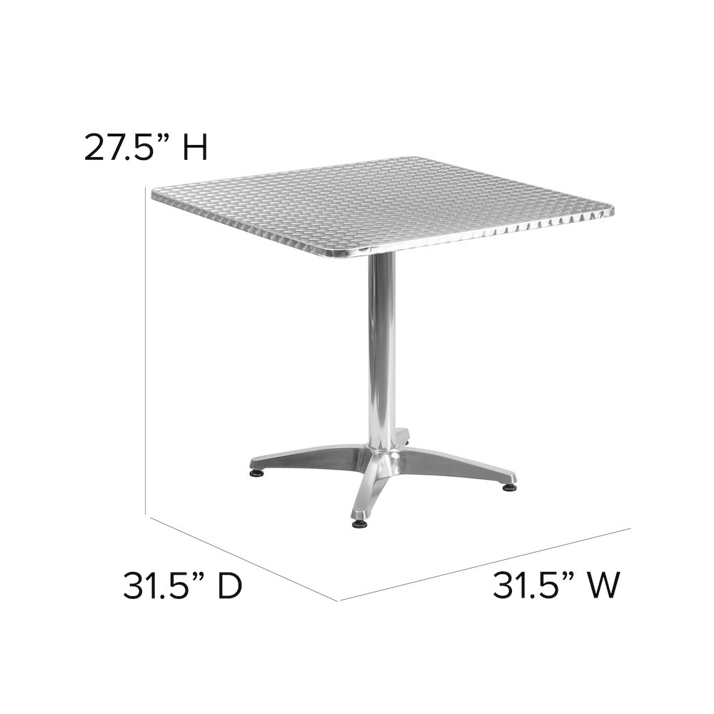 31.5'' Square Aluminum Indoor-Outdoor Table with Base. Picture 5