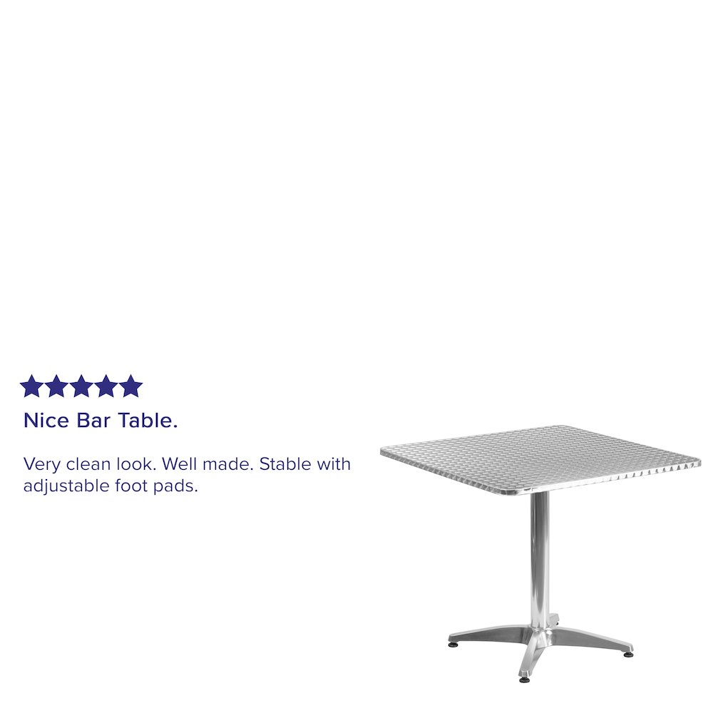 31.5'' Square Aluminum Indoor-Outdoor Table with Base. Picture 4