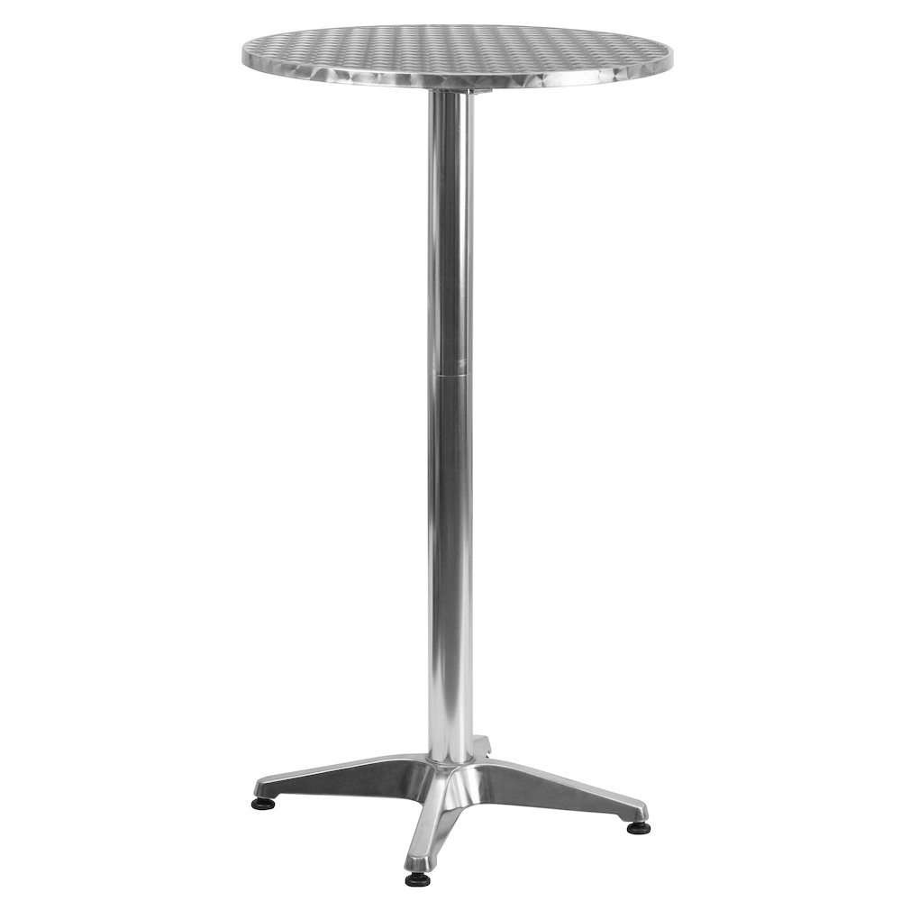 23.25" Round Aluminum Indoor-Outdoor Bar Height Table with Flip-Up Table. Picture 1