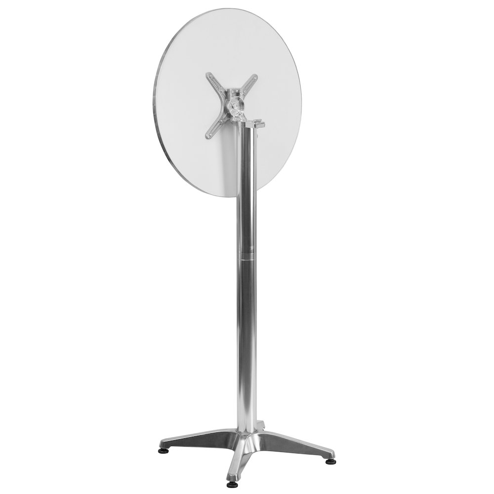 23.25" Round Aluminum Indoor-Outdoor Bar Height Table with Flip-Up Table. Picture 2