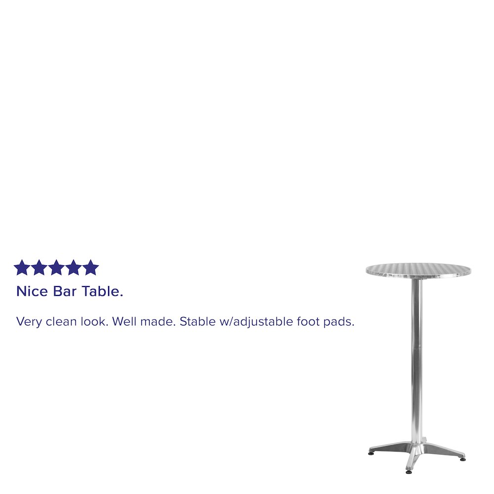 23.25" Round Aluminum Indoor-Outdoor Bar Height Table with Flip-Up Table. Picture 4