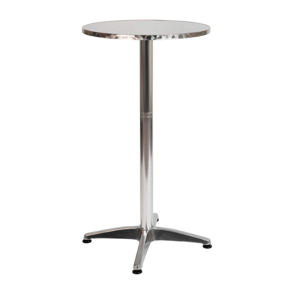 23.5" Round Aluminum Indoor-Outdoor Bar Height Table. Picture 1