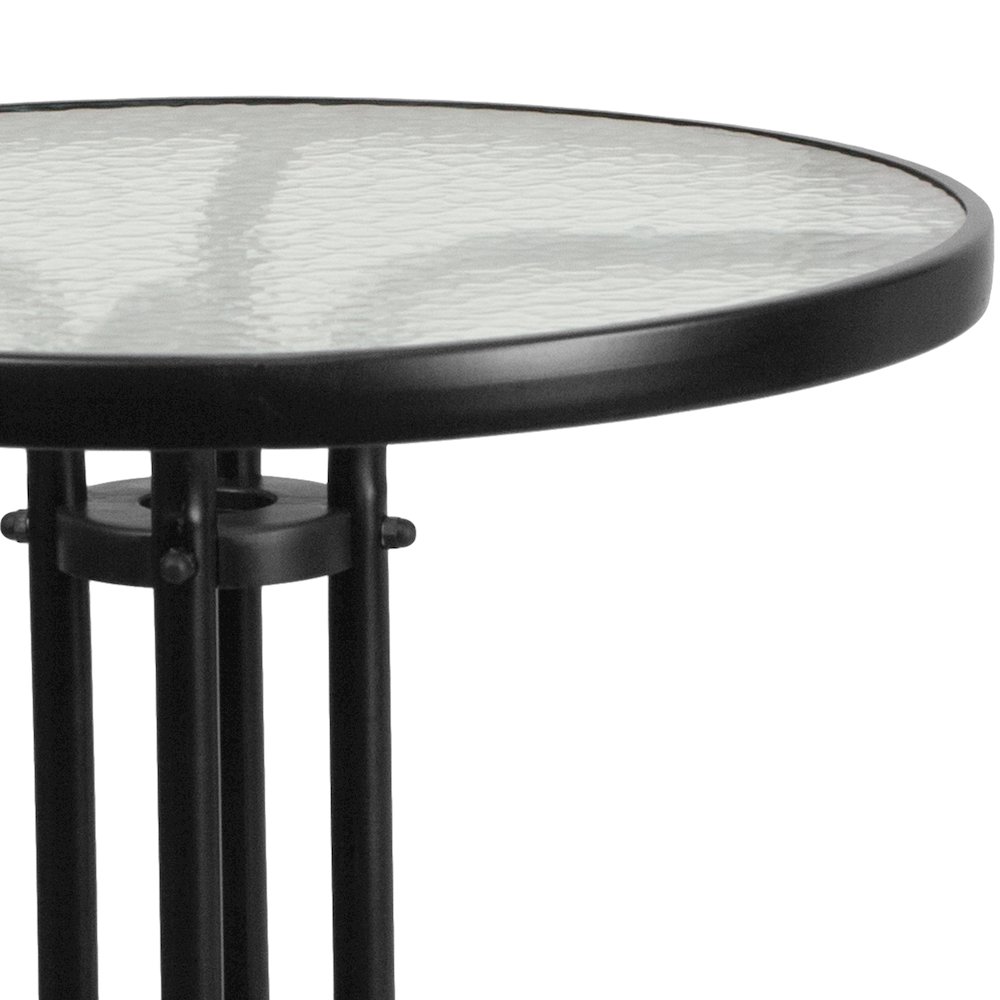 23.75'' Round Tempered Glass Metal Table. Picture 8