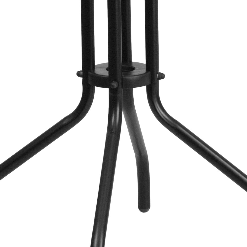 23.75'' Round Tempered Glass Metal Table. Picture 7
