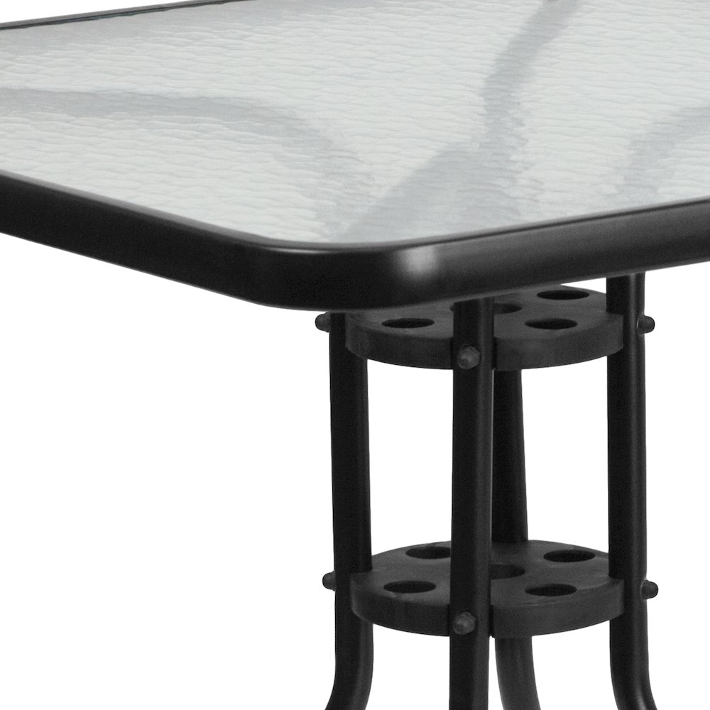 31.5'' Square Tempered Glass Metal Table. Picture 6