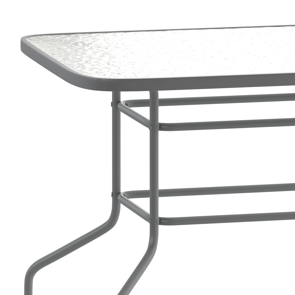 Rectangular Glass Patio Table with Seating for 6. Picture 8