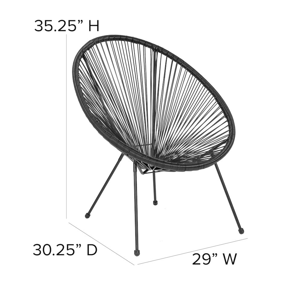 Oval Comfort Take Ten Black Papasan Lounge Chair. Picture 6