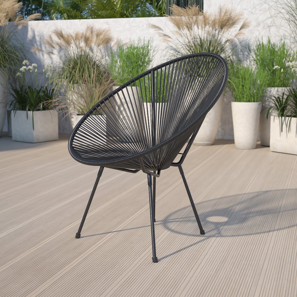 Oval Comfort Take Ten Black Papasan Lounge Chair. Picture 2