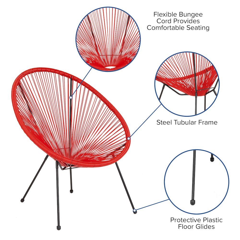 Oval Comfort Take Ten Red Papasan Lounge Chair. Picture 5