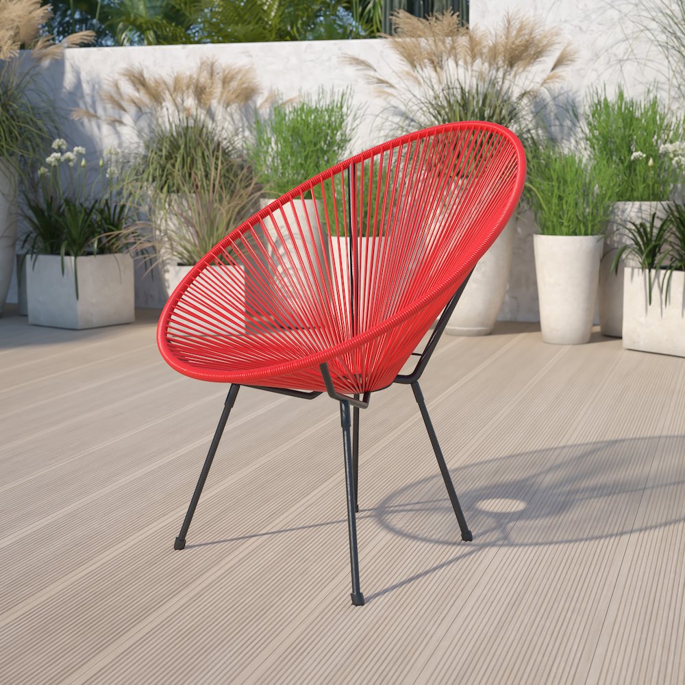 Oval Comfort Take Ten Red Papasan Lounge Chair. Picture 2