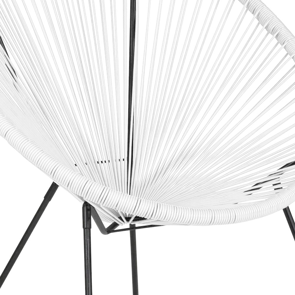 Oval Comfort Take Ten White Papasan Lounge Chair. Picture 7
