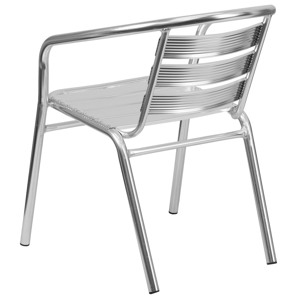 Heavy Duty Commercial Aluminum Indoor-Outdoor Restaurant Stack Chair with Triple Slat Back. Picture 3