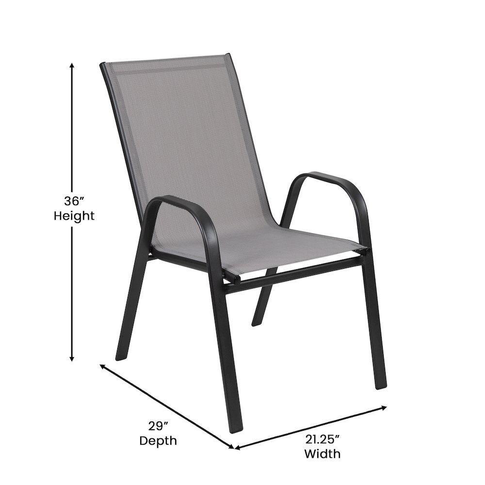 7 Piece Patio Dining Set with Patio Table and 6 Chairs, Gray. Picture 6