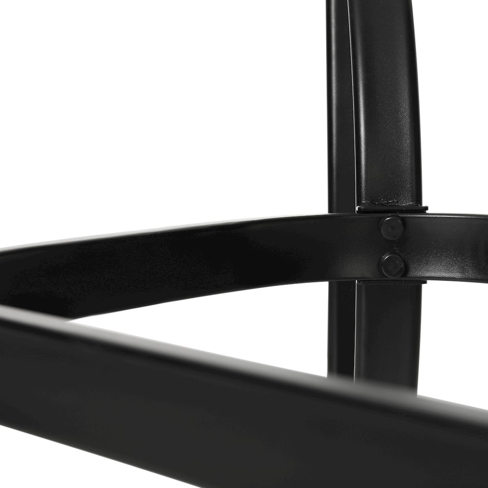 Rectangular Glass Patio Table With Seating for 6, Clear Top/Black Frame. Picture 12