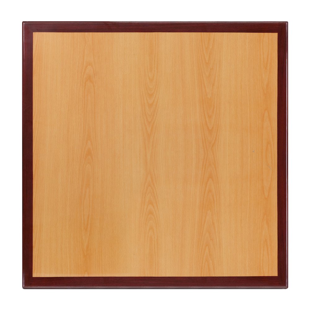 24'' 2-Tone High-Gloss Cherry / Mahogany Resin Table Top with 2'' Thick Drop-Lip. Picture 1