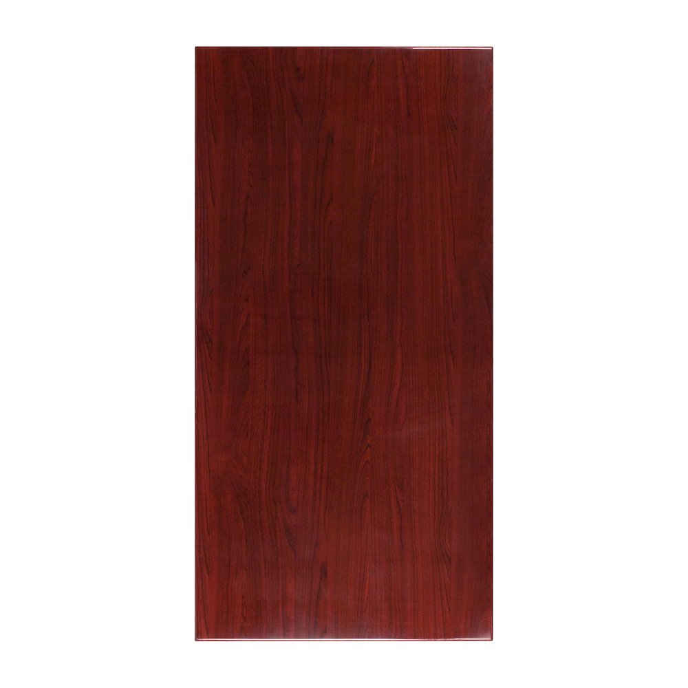 30" x 60" Rectangular High-Gloss Mahogany Resin Table Top with 2" Thick Edge. Picture 1