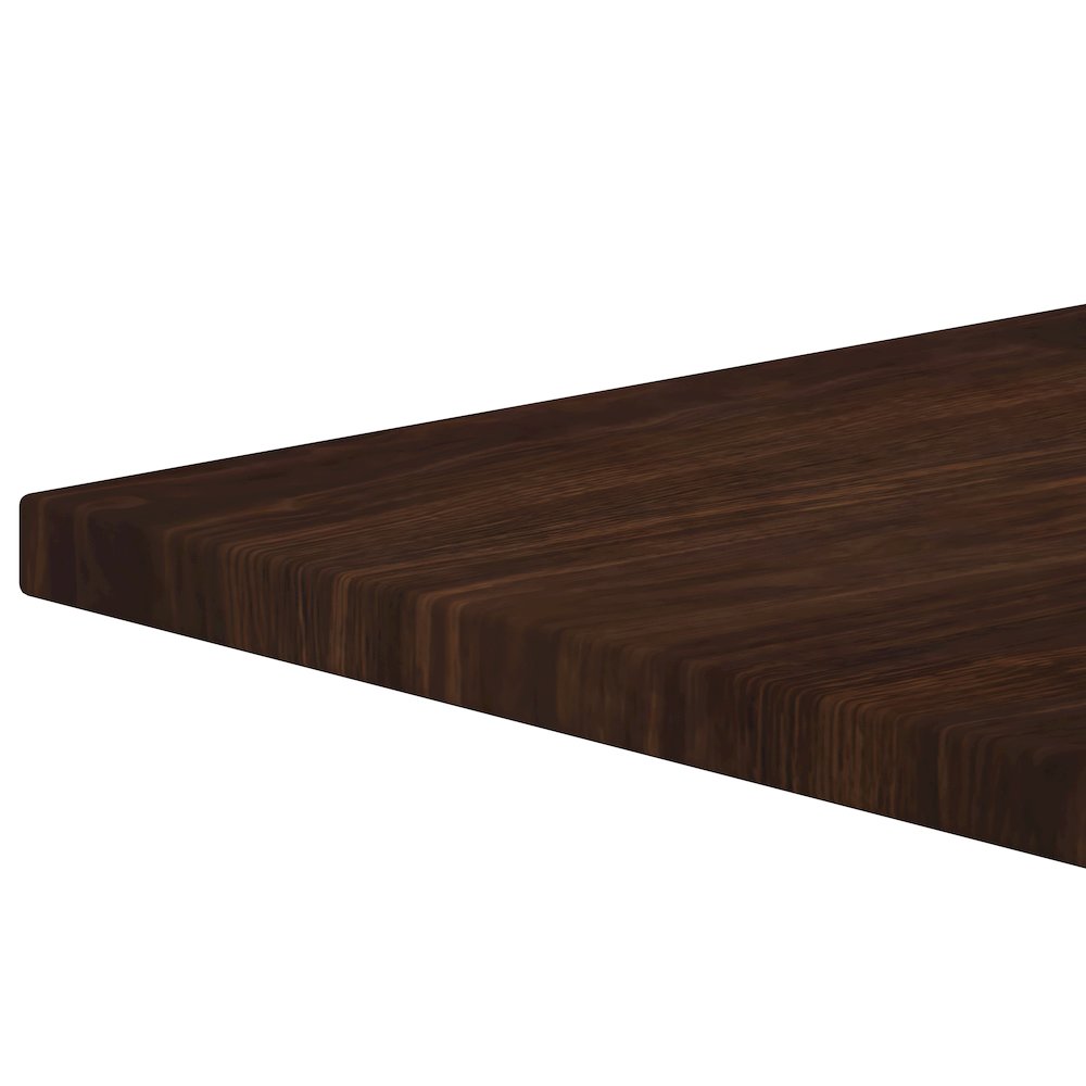 36'' Square High-Gloss Walnut Resin Table Top with 2'' Thick Drop-Lip. Picture 8