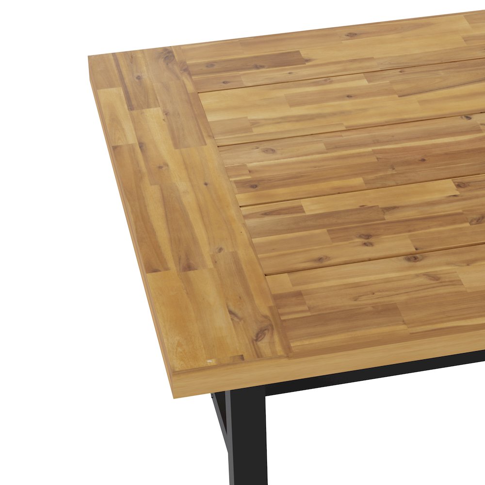 Modern Commercial Grade Acacia Wood Patio Dining Table. Picture 8