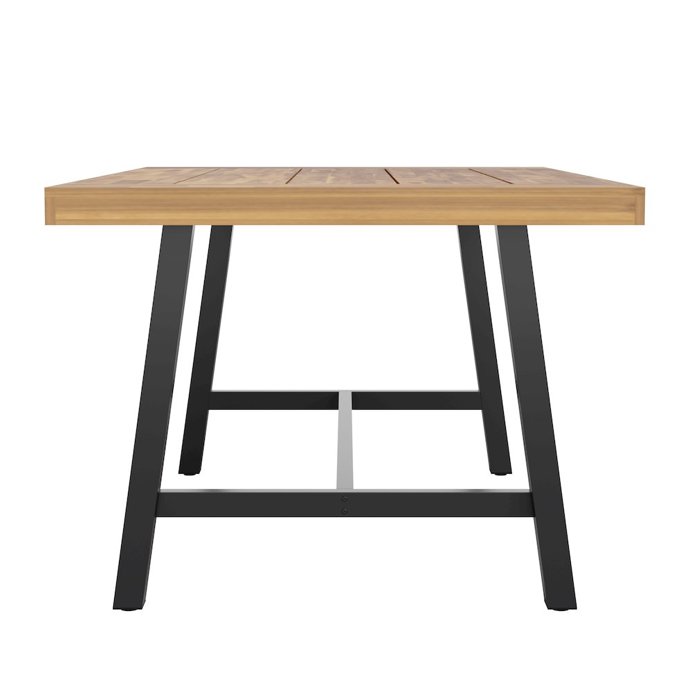 Modern Commercial Grade Acacia Wood Patio Dining Table. Picture 9
