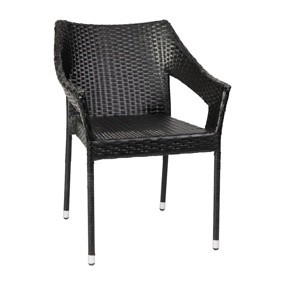 Modern Stackable Patio Dining Chair with Arms. Picture 1