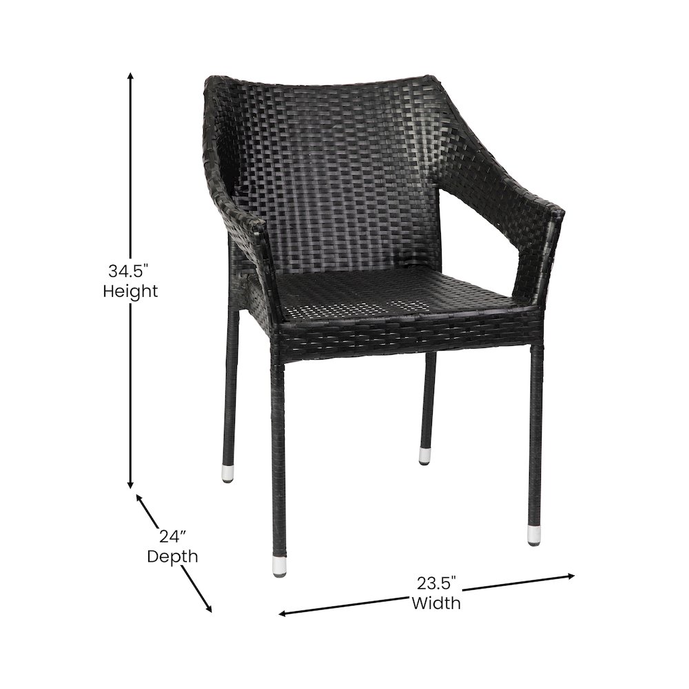 Modern Stackable Patio Dining Chair with Arms. Picture 5