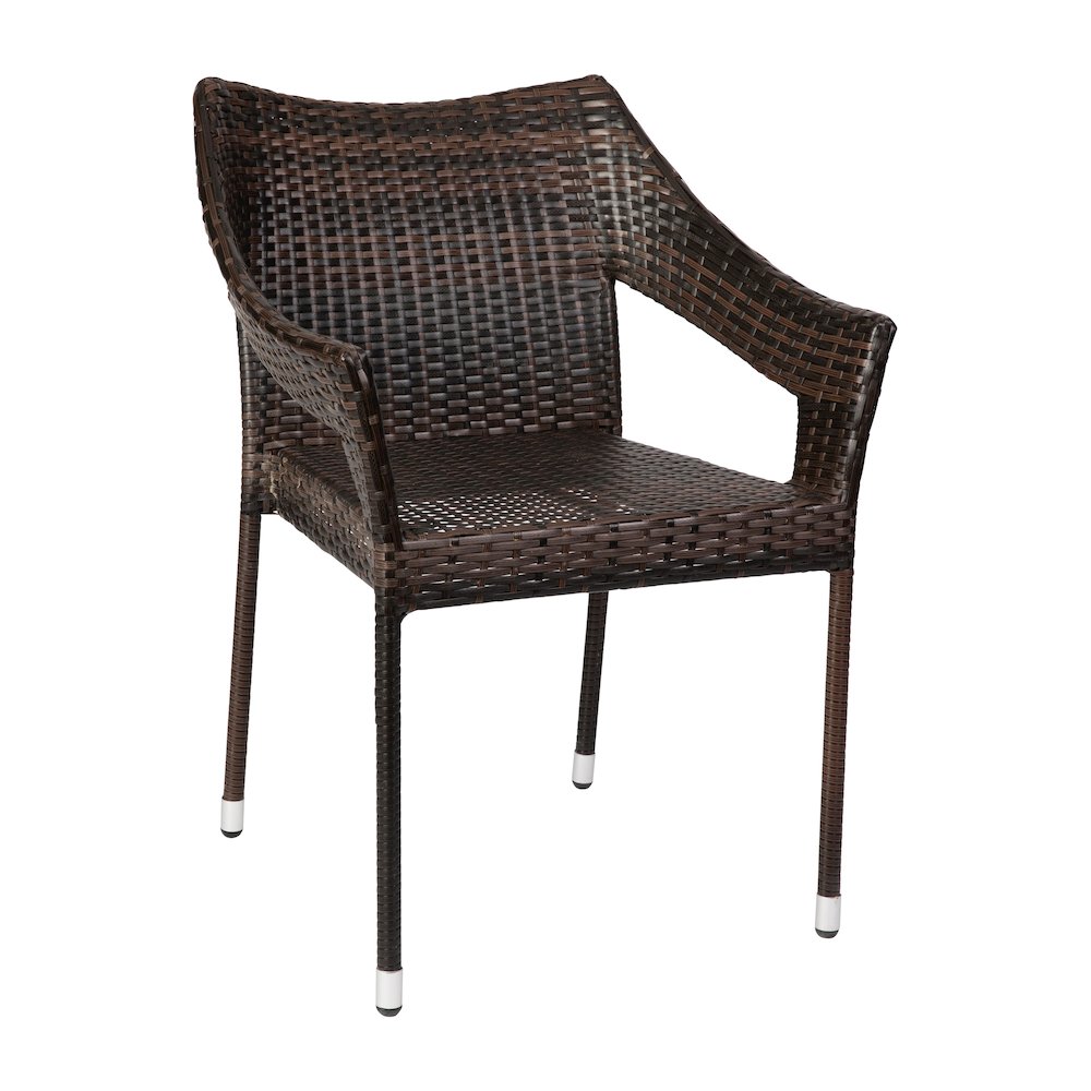 Modern Stackable Patio Dining Chair with Arms. Picture 1