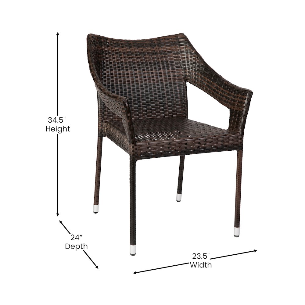 Modern Stackable Patio Dining Chair with Arms. Picture 5