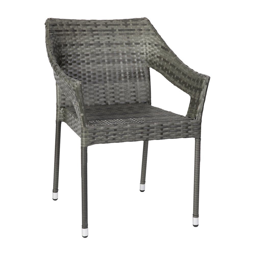 Modern Stackable Patio Dining Chair with Arms. Picture 1
