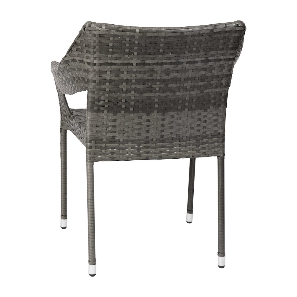 Modern Stackable Patio Dining Chair with Arms. Picture 8