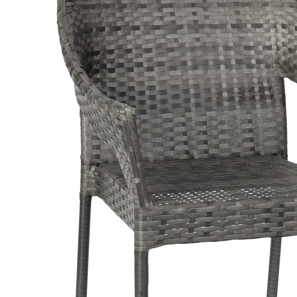 Modern Stackable Patio Dining Chair with Arms. Picture 9