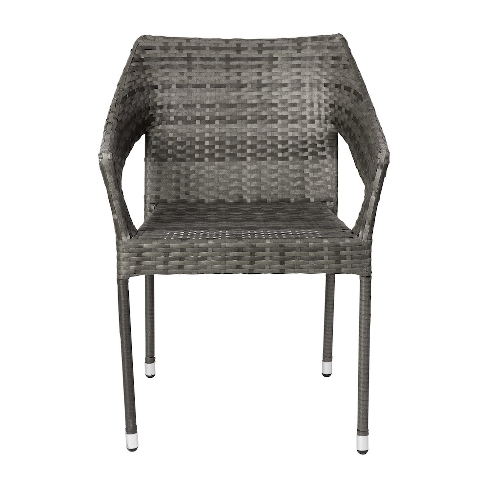 Modern Stackable Patio Dining Chair with Arms. Picture 11