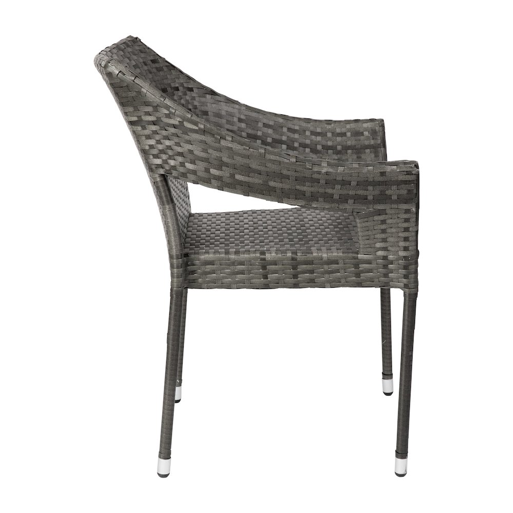 Modern Stackable Patio Dining Chair with Arms. Picture 10