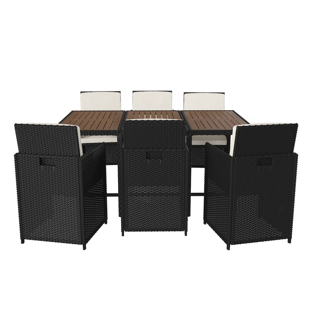 7 Piece Set, Space Saving Black Wicker Modular Chairs. Picture 1