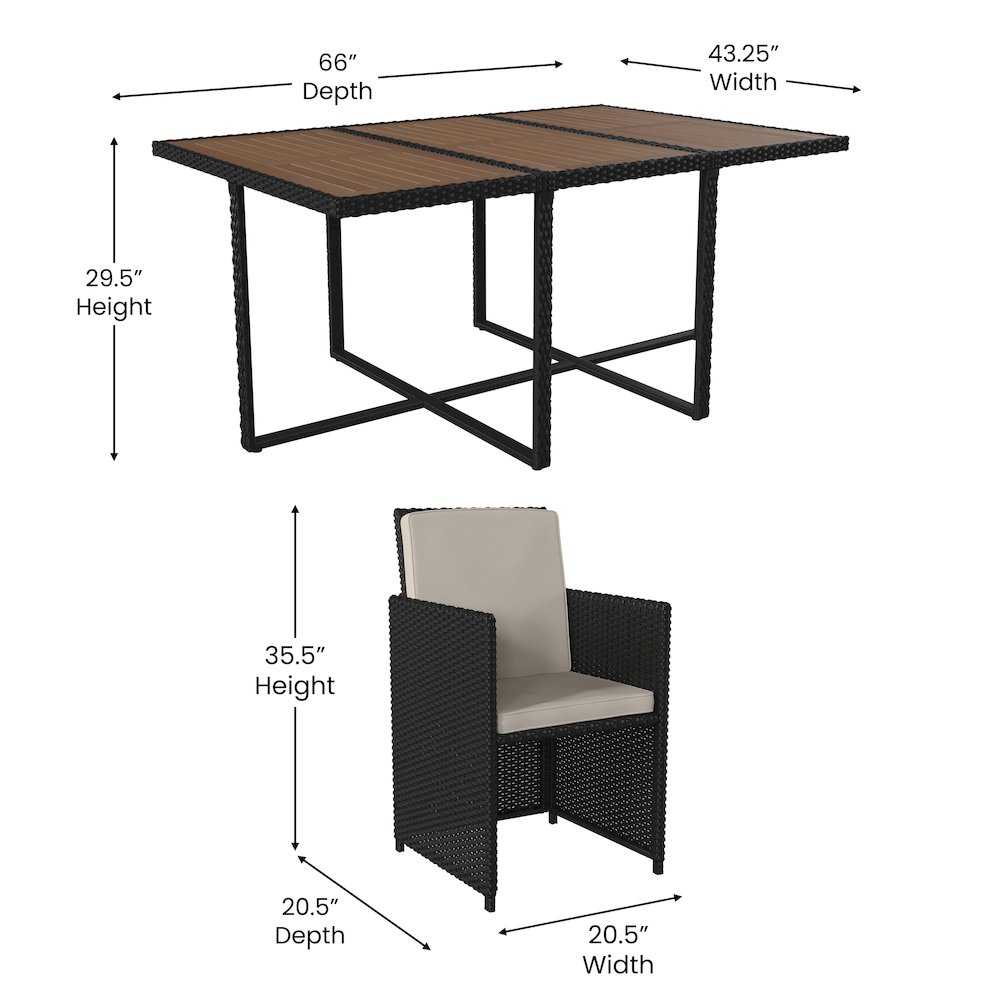 7 Piece Set, Space Saving Black Wicker Modular Chairs. Picture 5
