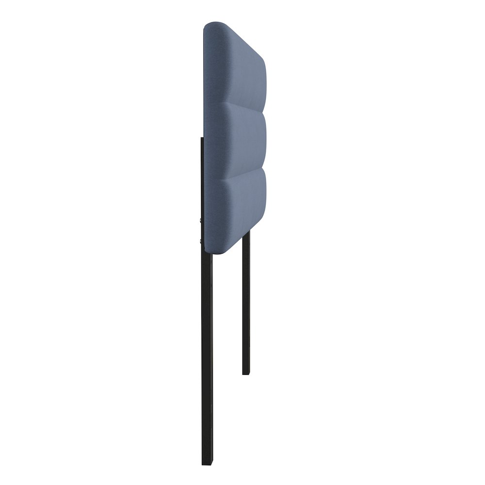 Full Channel Stitched Fabric Upholstered Headboard, from 44.5" to 57.25" - Blue. Picture 10