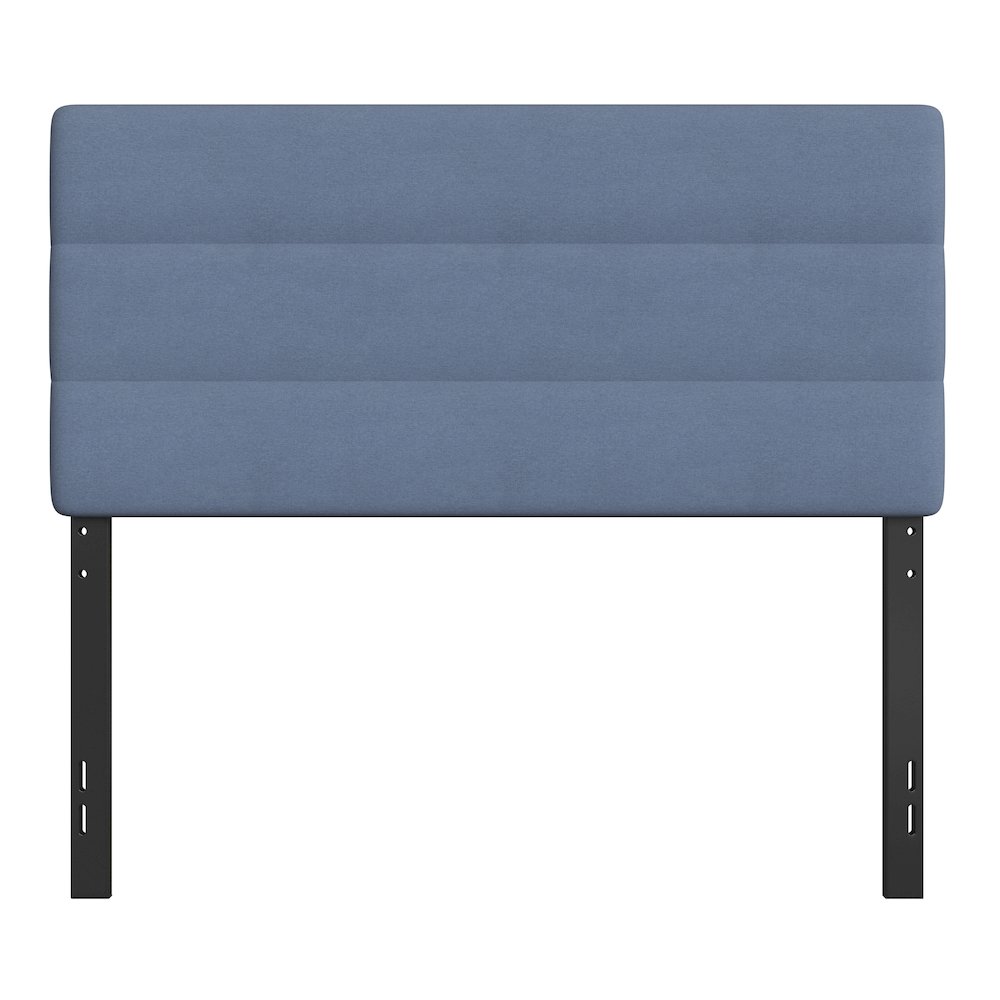 Full Channel Stitched Fabric Upholstered Headboard, from 44.5" to 57.25" - Blue. Picture 11