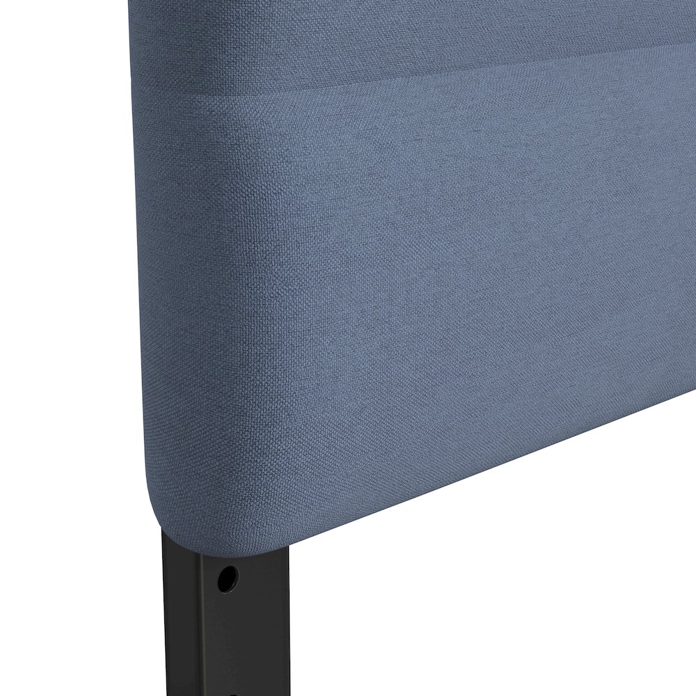 Full Channel Stitched Fabric Upholstered Headboard, from 44.5" to 57.25" - Blue. Picture 9