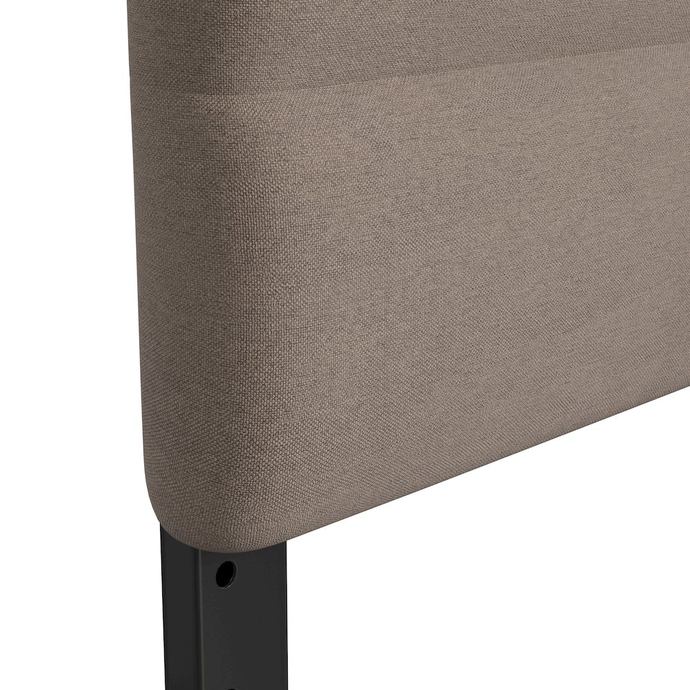 Full Channel Stitched Fabric Upholstered Headboard, from 44.5" to 57.25" - Taupe. Picture 9
