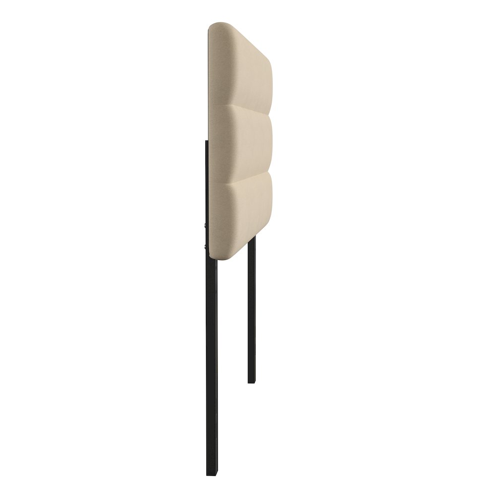 Full Channel Stitched Fabric Upholstered Headboard, from 44.5" to 57.25" - Cream. Picture 10