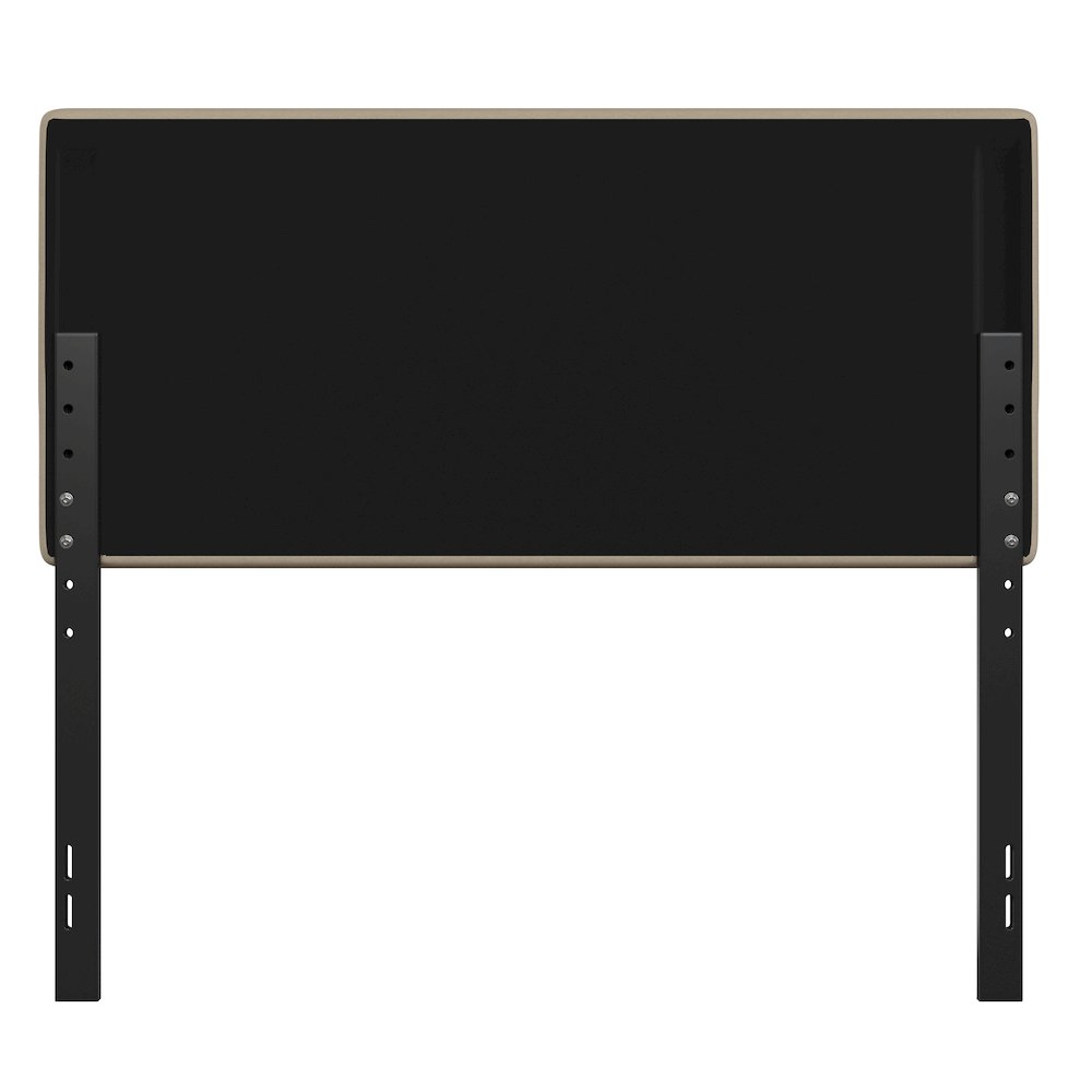 Full Channel Stitched Fabric Upholstered Headboard, from 44.5" to 57.25" - Cream. Picture 8
